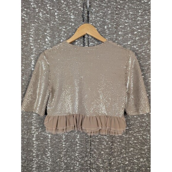BCBG Maxazria Sequin Ruffled Cardigan Woman's Small - Picture 5 of 12